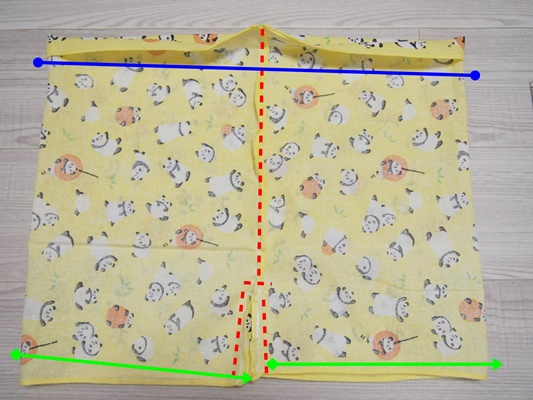 手ぬぐいアレンジ 型紙なしで無駄なく作る 簡単子ども用パンツ の作り方